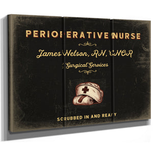 Personalized Perioperative Nurse Sign, Scrubbed In and Ready, Black & Gold, image 14
