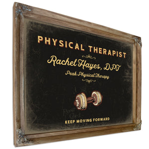 Personalized Physical Therapist Sign, Keep Moving Forward, Black & Gold, image 6