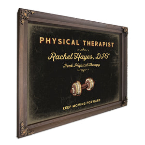 Personalized Physical Therapist Sign, Keep Moving Forward, Black & Gold, image 7