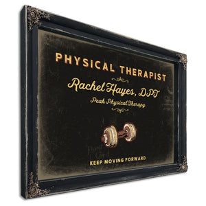 Personalized Physical Therapist Sign, Keep Moving Forward, Black & Gold, image 1