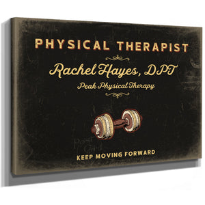 Personalized Physical Therapist Sign, Keep Moving Forward, Black & Gold, image 8
