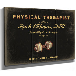 Personalized Physical Therapist Sign, Keep Moving Forward, Black & Gold, image 14