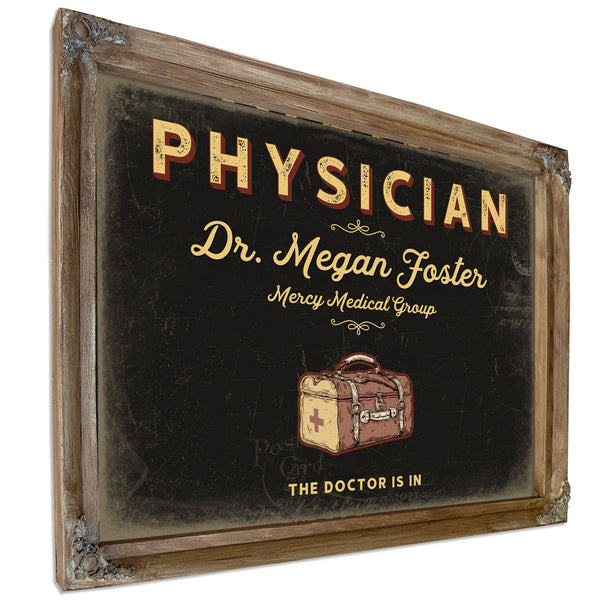 Personalized Physician Sign, The Doctor Is In, Black & Gold, image 6