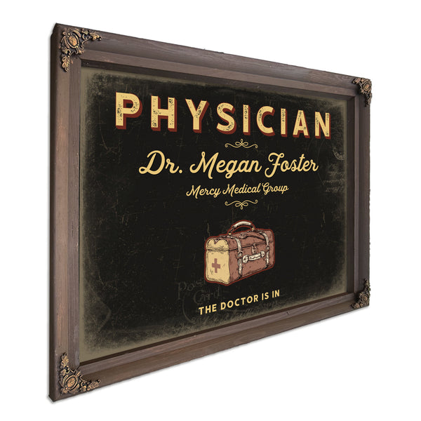Personalized Physician Sign, The Doctor Is In, Black & Gold, image 7
