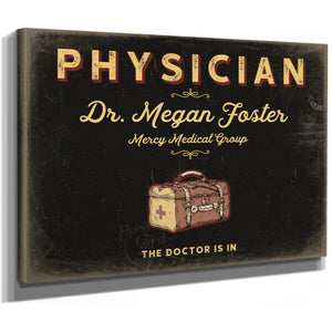 Personalized Physician Sign, The Doctor Is In, Black & Gold, image 8