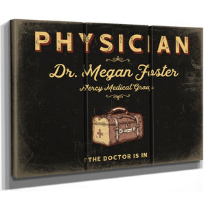 Personalized Physician Sign, The Doctor Is In, Black & Gold, image 14