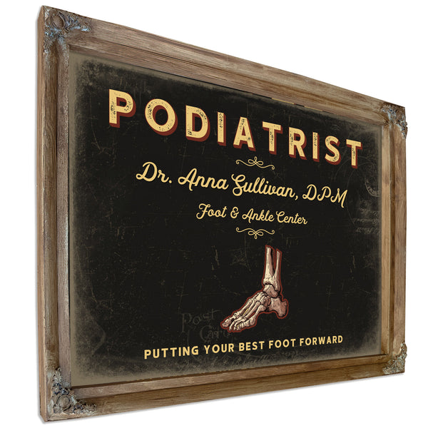 Personalized Podiatrist Sign, Putting Your Best Foot Forward, Black & Gold, image 6