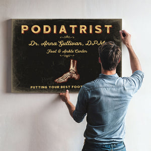 Personalized Podiatrist Sign, Putting Your Best Foot Forward, Black & Gold, image 9