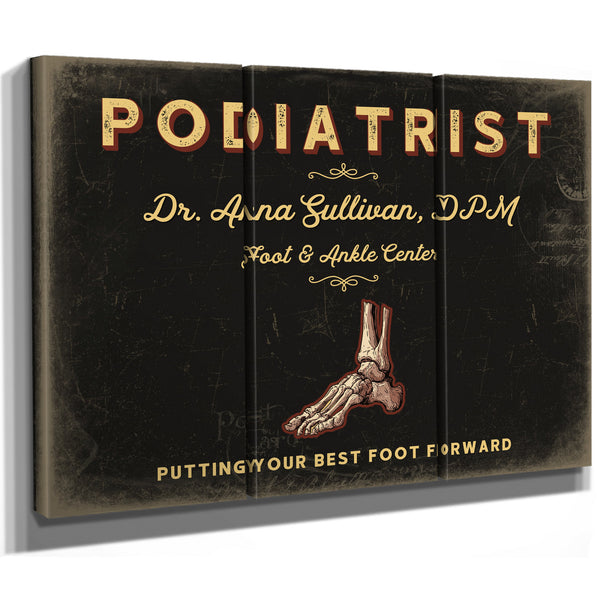 Personalized Podiatrist Sign, Putting Your Best Foot Forward, Black & Gold, image 14