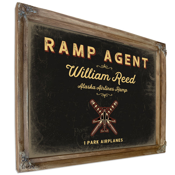 Personalized Ramp Agent Sign, I Park Airplanes, Black & Gold, image 6
