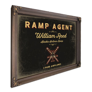 Personalized Ramp Agent Sign, I Park Airplanes, Black & Gold, image 7