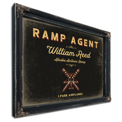 Personalized Ramp Agent Sign, I Park Airplanes, Black & Gold, image 1