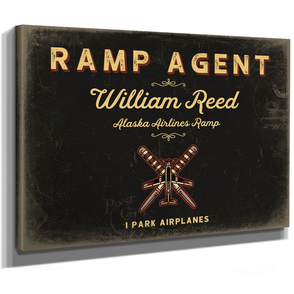 Personalized Ramp Agent Sign, I Park Airplanes, Black & Gold, image 8