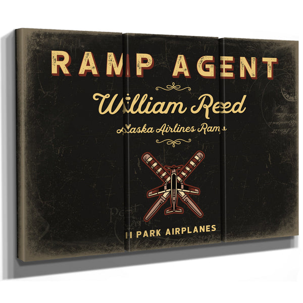 Personalized Ramp Agent Sign, I Park Airplanes, Black & Gold, image 14