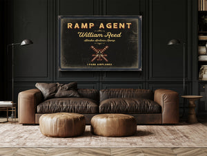 Personalized Ramp Agent Sign, I Park Airplanes, Black & Gold, image 17