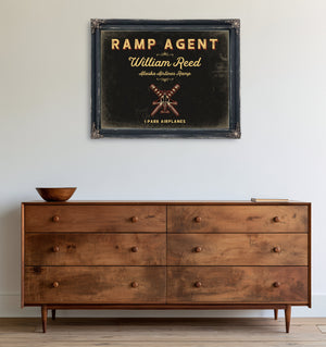 Personalized Ramp Agent Sign, I Park Airplanes, Black & Gold, image 19