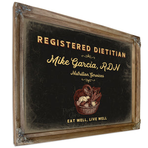 Personalized Registered Dietitian Sign, Eat Well, Live Well, Black & Gold, image 6