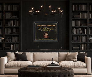 Personalized Thoracic Surgeon Sign, Heart and Lungs Are My Business, Black & Gold, image 16