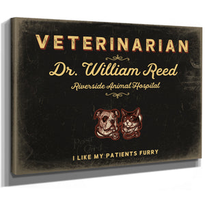 Personalized Veterinarian Sign, I Like My Patients Furry, Black & Gold, image 8