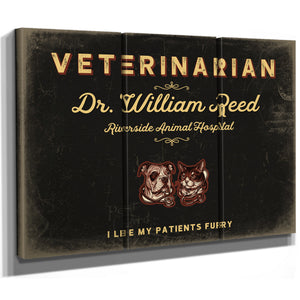 Personalized Veterinarian Sign, I Like My Patients Furry, Black & Gold, image 14