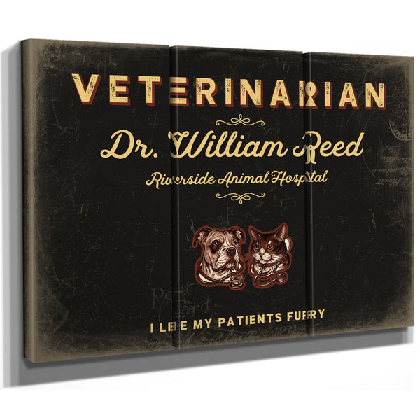 Personalized Veterinarian Sign, I Like My Patients Furry, Black & Gold, image 14