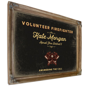 Personalized Volunteer Firefighter Sign, Answering the Call, Black & Gold, image 6