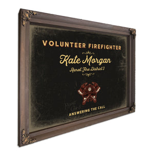 Personalized Volunteer Firefighter Sign, Answering the Call, Black & Gold, image 7