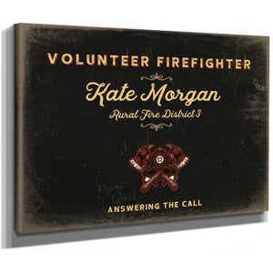 Personalized Volunteer Firefighter Sign, Answering the Call, Black & Gold, image 8