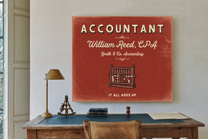 Personalized Accountant Sign, It All Adds Up, Brick & Black, image 2