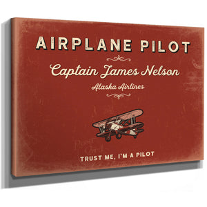 Personalized Airplane Pilot Sign, Trust Me, I'm a Pilot, Brick & Black, image 8
