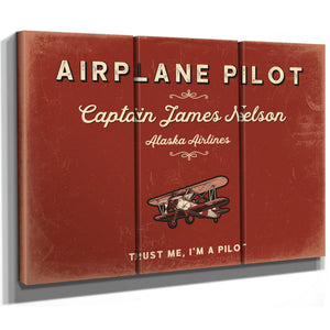 Personalized Airplane Pilot Sign, Trust Me, I'm a Pilot, Brick & Black, image 14