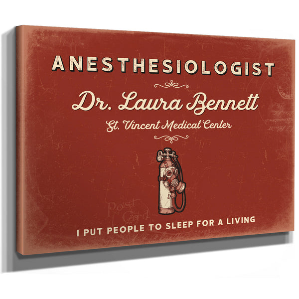 Personalized Anesthesiologist Sign, I Put People to Sleep for a Living, Brick & Black, image 8