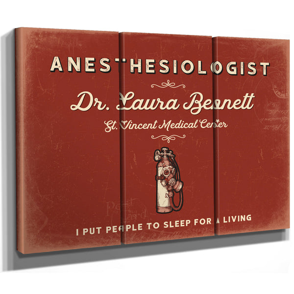 Personalized Anesthesiologist Sign, I Put People to Sleep for a Living, Brick & Black, image 14