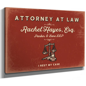 Personalized Attorney at Law Sign, I Rest My Case, Brick & Black, image 8