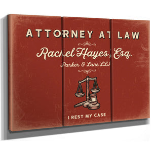 Personalized Attorney at Law Sign, I Rest My Case, Brick & Black, image 14