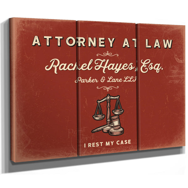 Personalized Attorney at Law Sign, I Rest My Case, Brick & Black, image 14