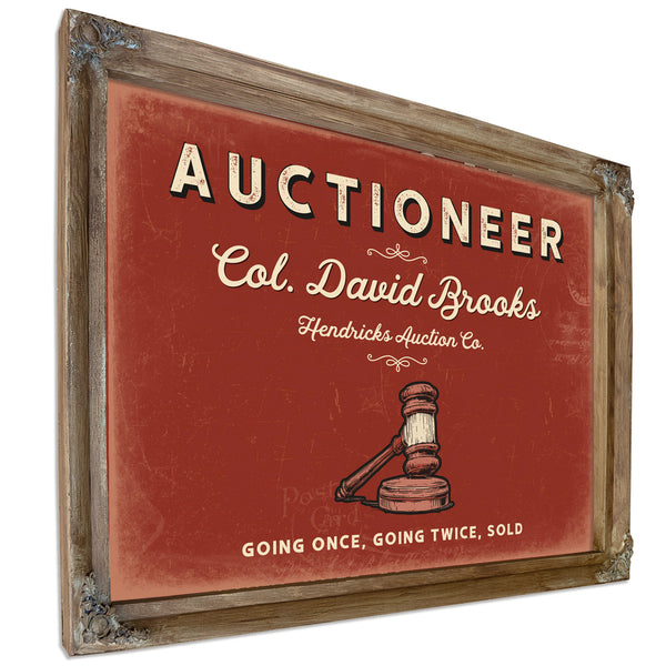 Personalized Auctioneer Sign, Going Once, Going Twice, Sold, Brick & Black, image 6