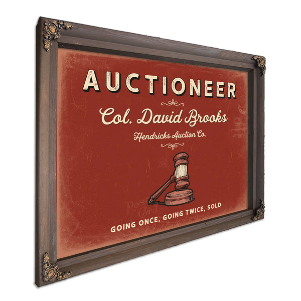 Personalized Auctioneer Sign, Going Once, Going Twice, Sold, Brick & Black, image 7
