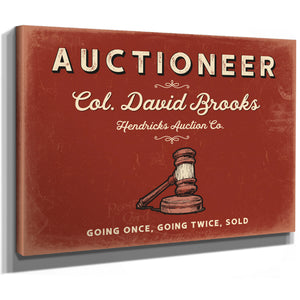 Personalized Auctioneer Sign, Going Once, Going Twice, Sold, Brick & Black, image 8