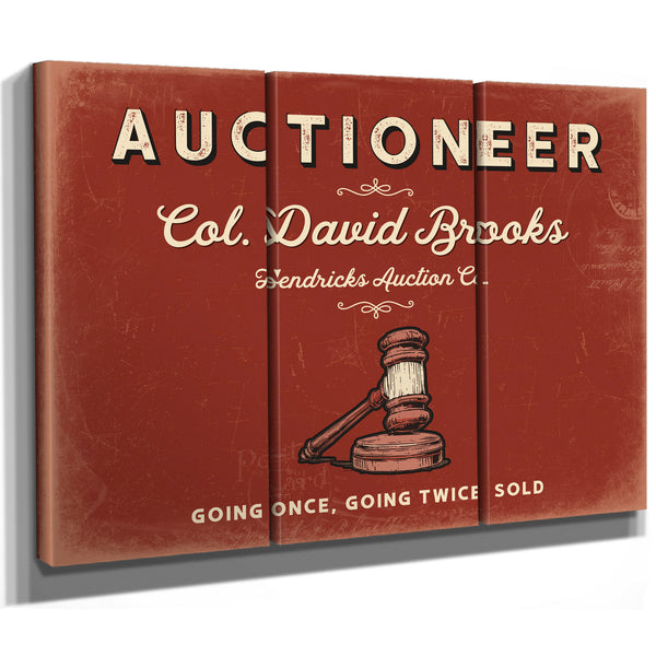 Personalized Auctioneer Sign, Going Once, Going Twice, Sold, Brick & Black, image 14