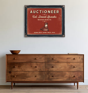 Personalized Auctioneer Sign, Going Once, Going Twice, Sold, Brick & Black, image 19