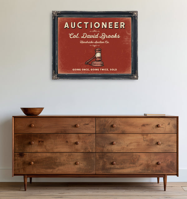 Personalized Auctioneer Sign, Going Once, Going Twice, Sold, Brick & Black, image 19