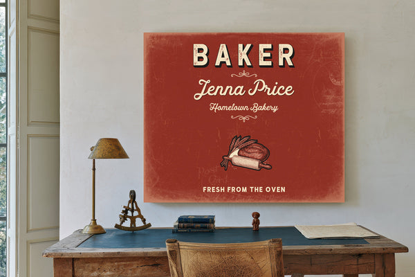 Personalized Baker Sign, Fresh From the Oven, Brick & Black, image 2