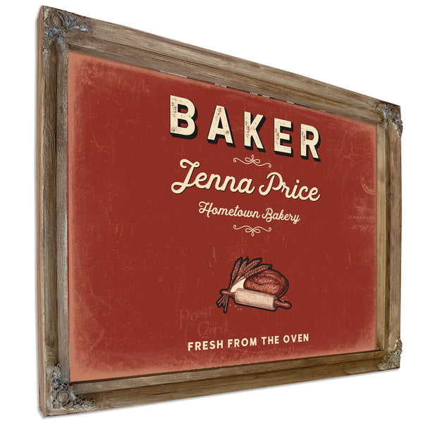 Personalized Baker Sign, Fresh From the Oven, Brick & Black, image 6