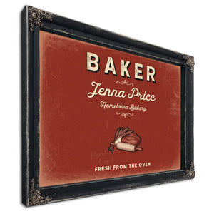 Personalized Baker Sign, Fresh From the Oven, Brick & Black, image 1