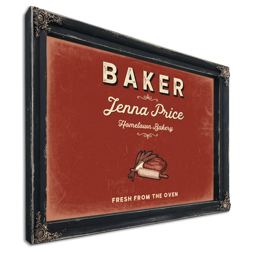 Personalized Baker Sign, Fresh From the Oven, Brick & Black, image 1