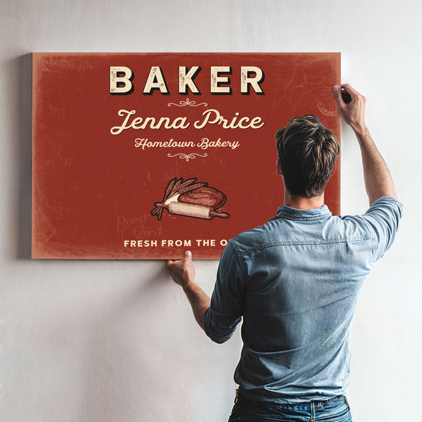 Personalized Baker Sign, Fresh From the Oven, Brick & Black, image 9