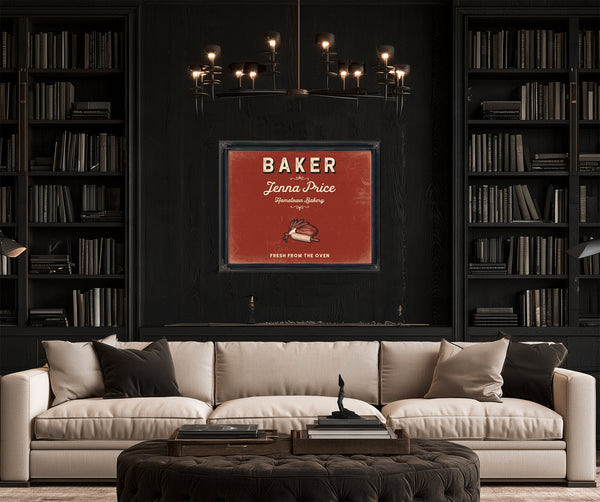 Personalized Baker Sign, Fresh From the Oven, Brick & Black, image 16