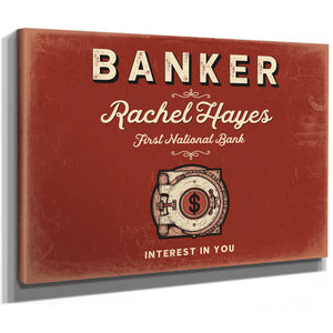 Personalized Banker Sign, Interest in You, Brick & Black, image 8