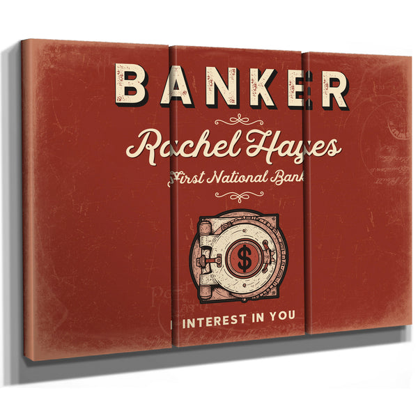 Personalized Banker Sign, Interest in You, Brick & Black, image 14